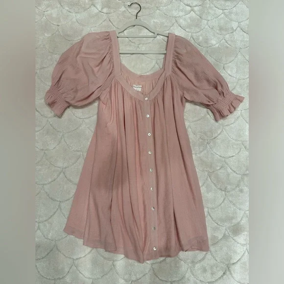 Brand new with tags Lovers and Friends light pink babydoll button up dress M - Picture 3 of 6
